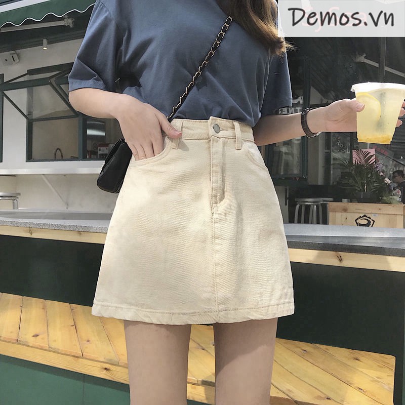 Chân váy denim lưng cao phong cách Hàn Quốc cho nữ | BigBuy360 - bigbuy360.vn