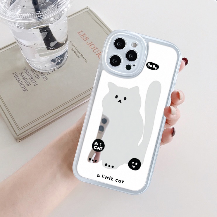 Ốp lưng iphone gương cạnh vuông little cat 6/6plus/7/7plus/8/8plus/x/xs/11/12/13/pro/max/plus/promax-Sale HOT Y4-10