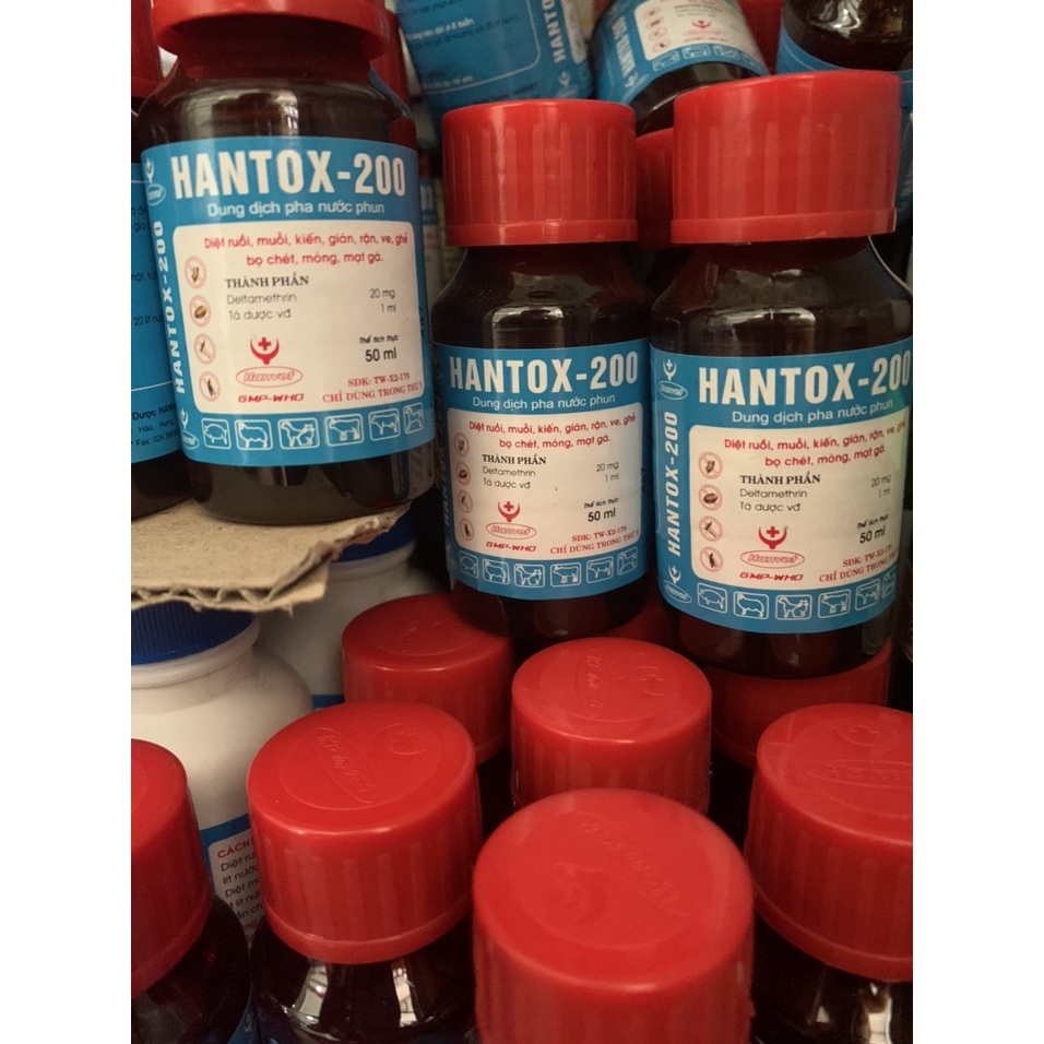 Thuốc Diệt Muỗi HANTOX-200 Diệt Kiến, Dán, Ruồi, Muỗi, Ve Ghẻ. Hantox an toàn phun lên vật nuôi được, han tox tẩm chó gà