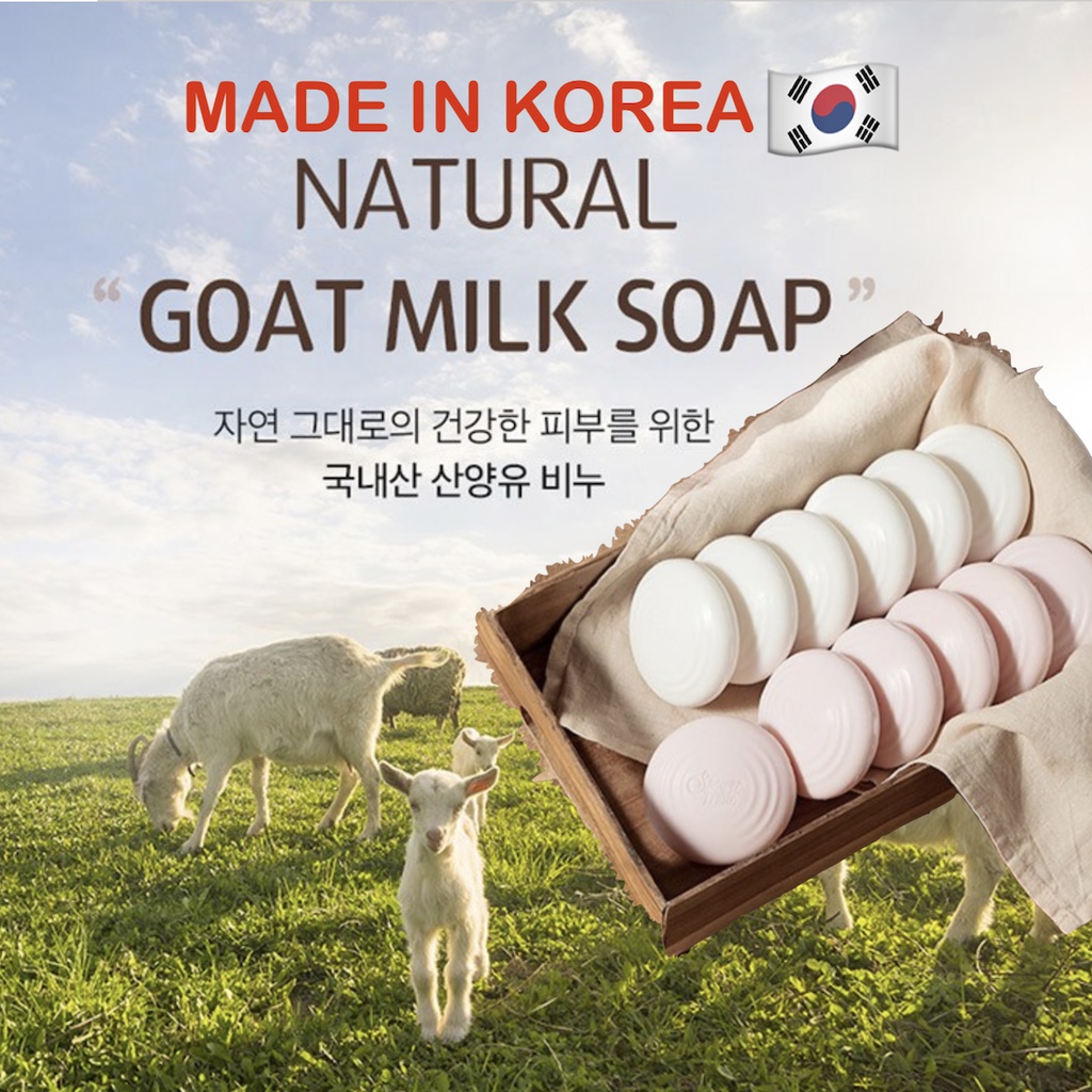 Sữa dê tự nhiên/ Chăm sóc da bằng sữa dê/ Xà phòng tắm 90g/ Sản xuất tại Hàn Quốc