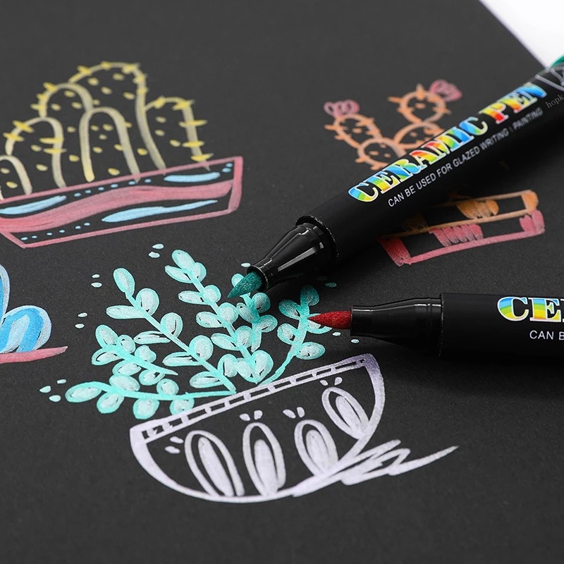 Bút Lông Acrylic 36 Màu Dùng Vẽ Đá/Gạch Men/Kính/ Vải Bạt/Thẻ