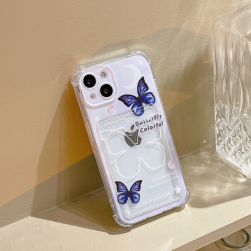 Ốp Điện Thoại Silicon TPU Mềm Trong Suốt Chống Sốc Có Ngăn Đựng Thẻ Cho Iphone 13 Pro Max 12 11 Pro Max Xs X Xr 6s Plus 8 7 Plus Se20