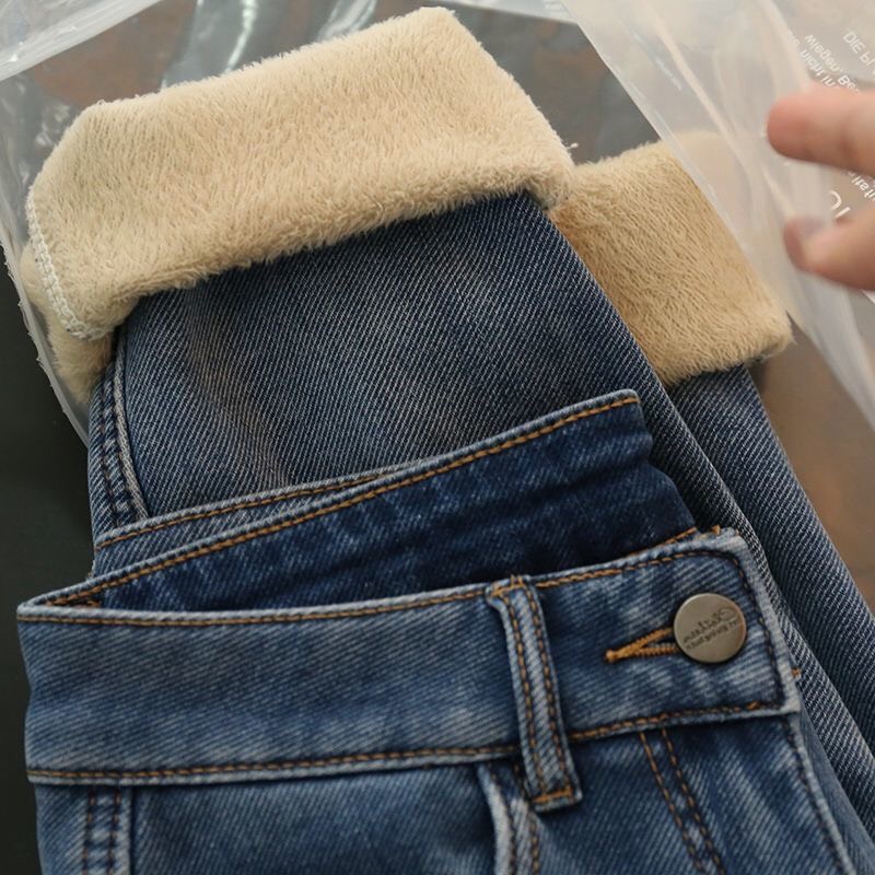 Quần jean nữ dáng baggy siêu ấm , quần nữ lót lông mùa đông giữ nhiệt