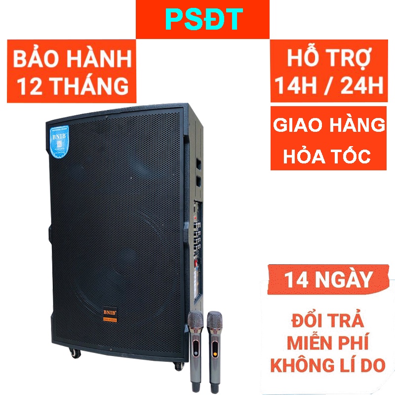 Loa kéo BNIB 18B, loa Bass 50 + Tặng 2 micro Kim loại UHF sét được tần số, loa kéo bảo hành 12 tháng