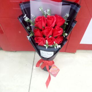 Bó  hoa hồng sáp thơm 18 bông
