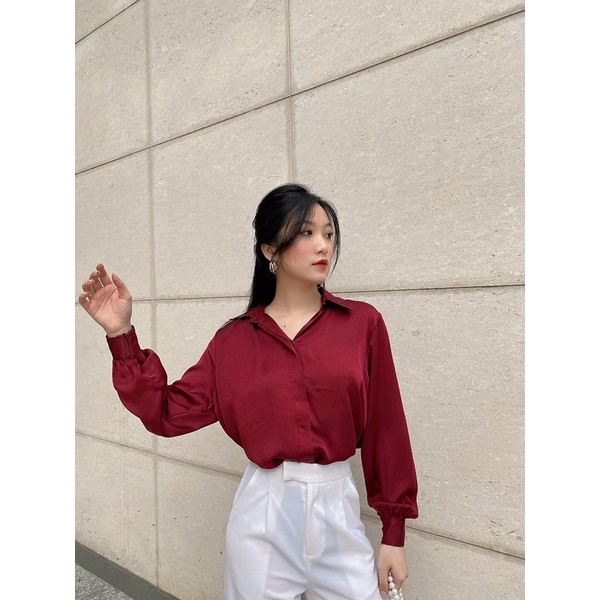 SISTERSISTER - Áo sơ mi lụa RETRO/90s