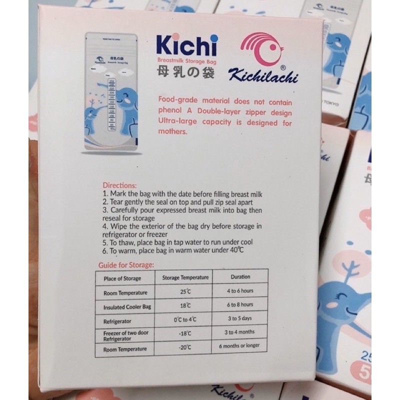 Hộp 50 túi trữ sữa Chikilachi 250ml