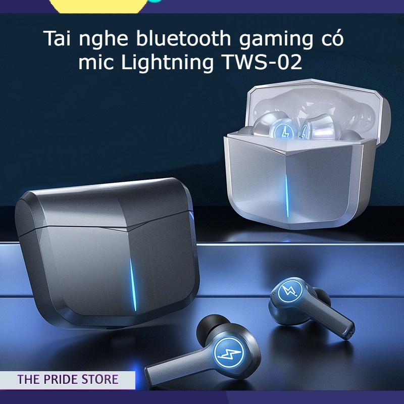 Tai nghe bluetooth Lighting TWS-02 - mẫu tai nghe bluetooth gaming có mic không dây, chống nước, pin trâu