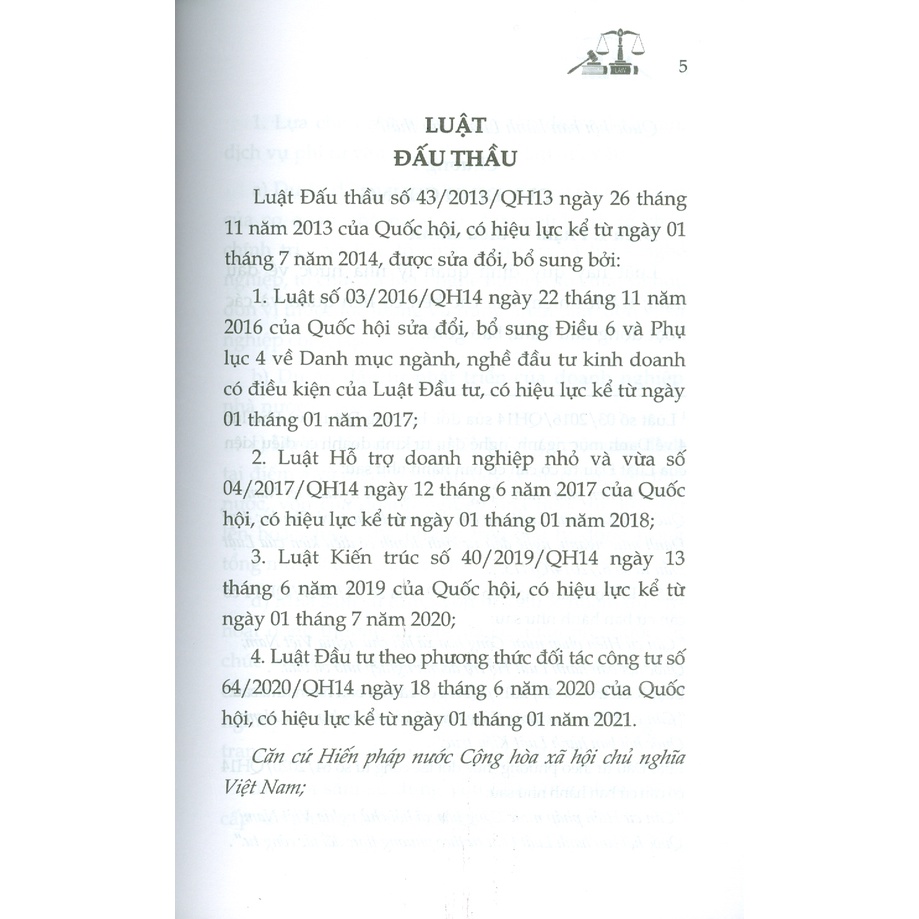 Sách - Luật Đấu Thầu (Sửa Đổi, Bổ Sung Năm 2016, 2017, 2019, 2020, 2022)