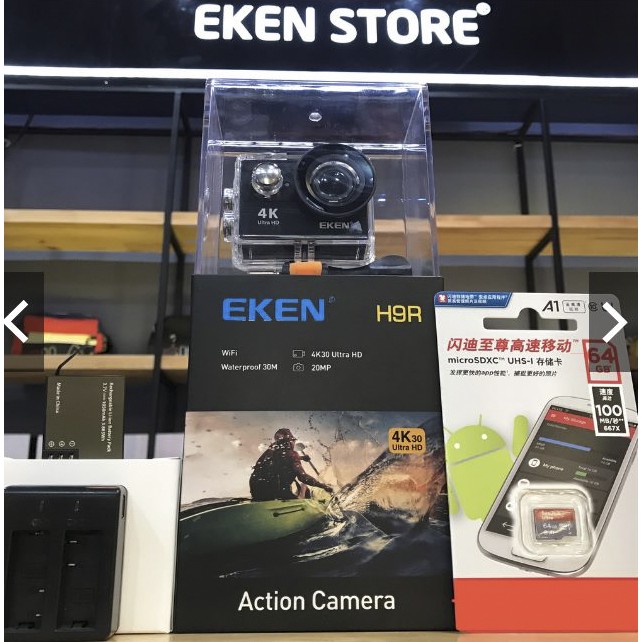 Camera Eken H9r bản mới V8 - 20MP nâng cấp, kèm thêm 1 pin , 1 dock sạc đôi và 1 thẻ nhớ 32gb ( bảo hành tại TPHCM )