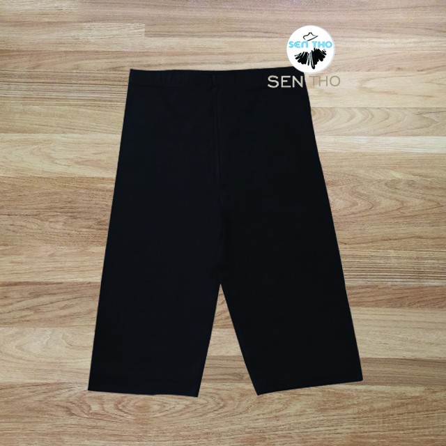 Quần Legging Nữ Ngố Đùi Lửng Cạp Chun Màu Đen Chất Thun Co Giãn 4 Chiều Mặc Ôm Dáng Trẻ Trung Năng Động | BigBuy360 - bigbuy360.vn