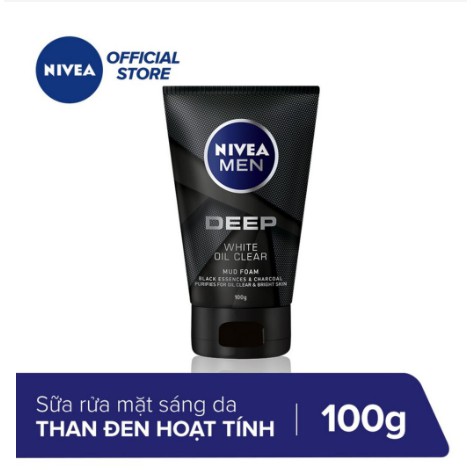 Combo 2 chai Sữa rửa mặt Nivea Men Deep White Oil Clear 100g