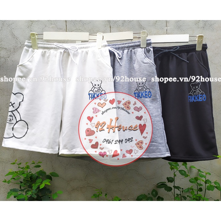 Quần short đùi in gấu ulzzang unisex nam nữ đều mặc được