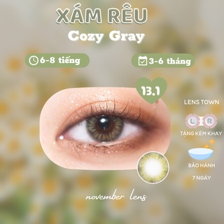 Kính áp tròng màu xám rêu Cozy Gray hãng Lens Town Korea