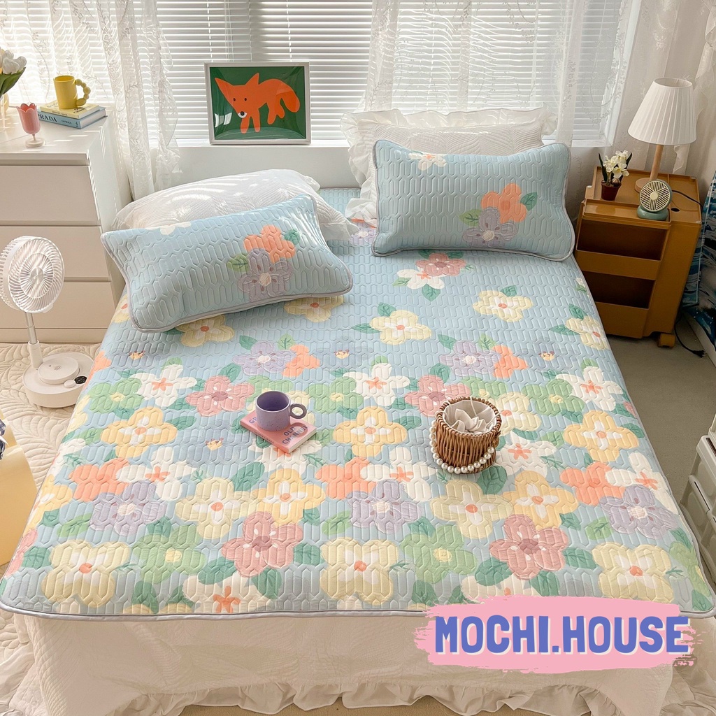 THẢM ĐIỀU HÒA MOCHI.HOUSE CHIẾU CAO SU NON CHẤT TENCEL LATEX MÁT LẠNH HÀNG NHẬP KHẨU