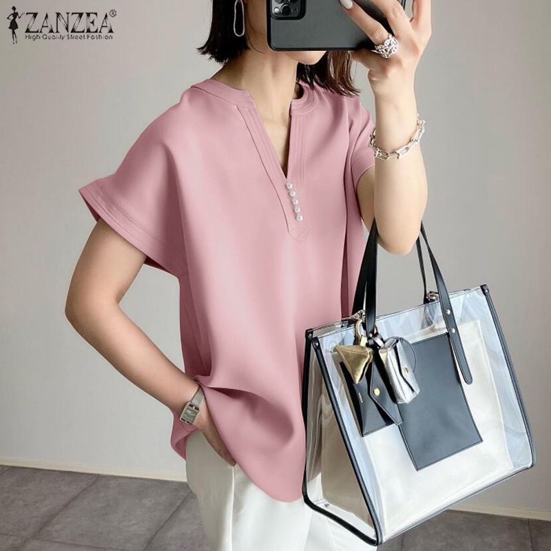 Zanzea Áo Nữ Tay Ngắn Cổ Chữ V Thời Trang Quyến Rũ