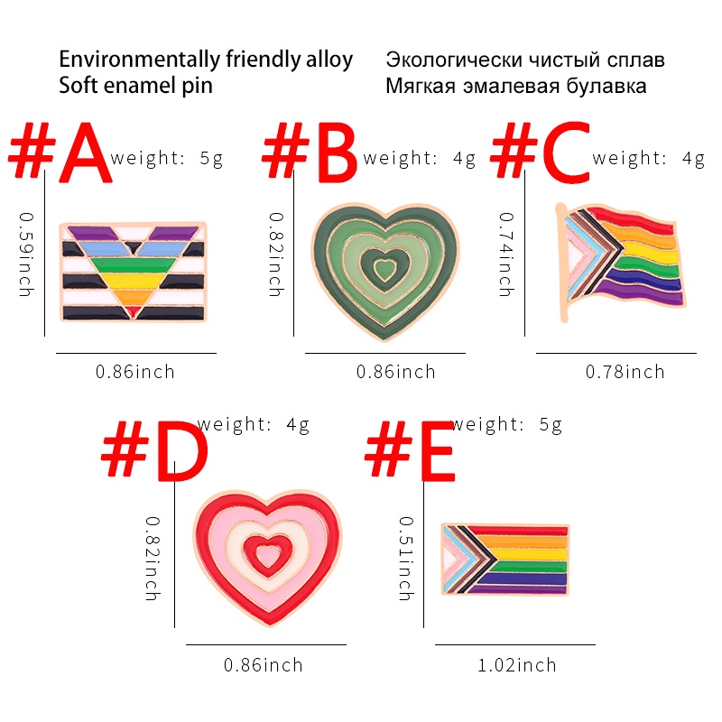 Ghim Cài Áo Hình Lá Cờ Cầu Vồng/Đỏ/Xanh Lá/Đỏ Bằng Kim Loại Tráng Men Thích Hợp Làm Quà Tặng Cho Bạn Bè