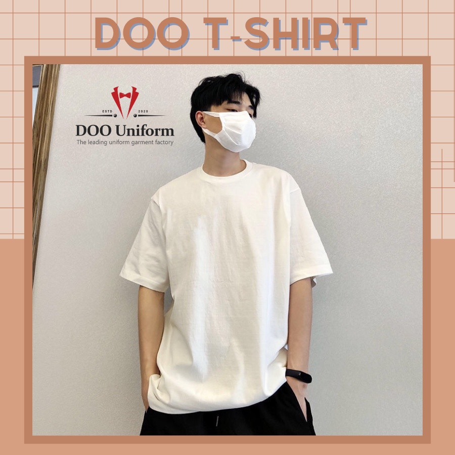 [DOO T-SHIRT] Áo Thun Trắng Unisex nam (Cotton 100% co giãn 2 chiều)