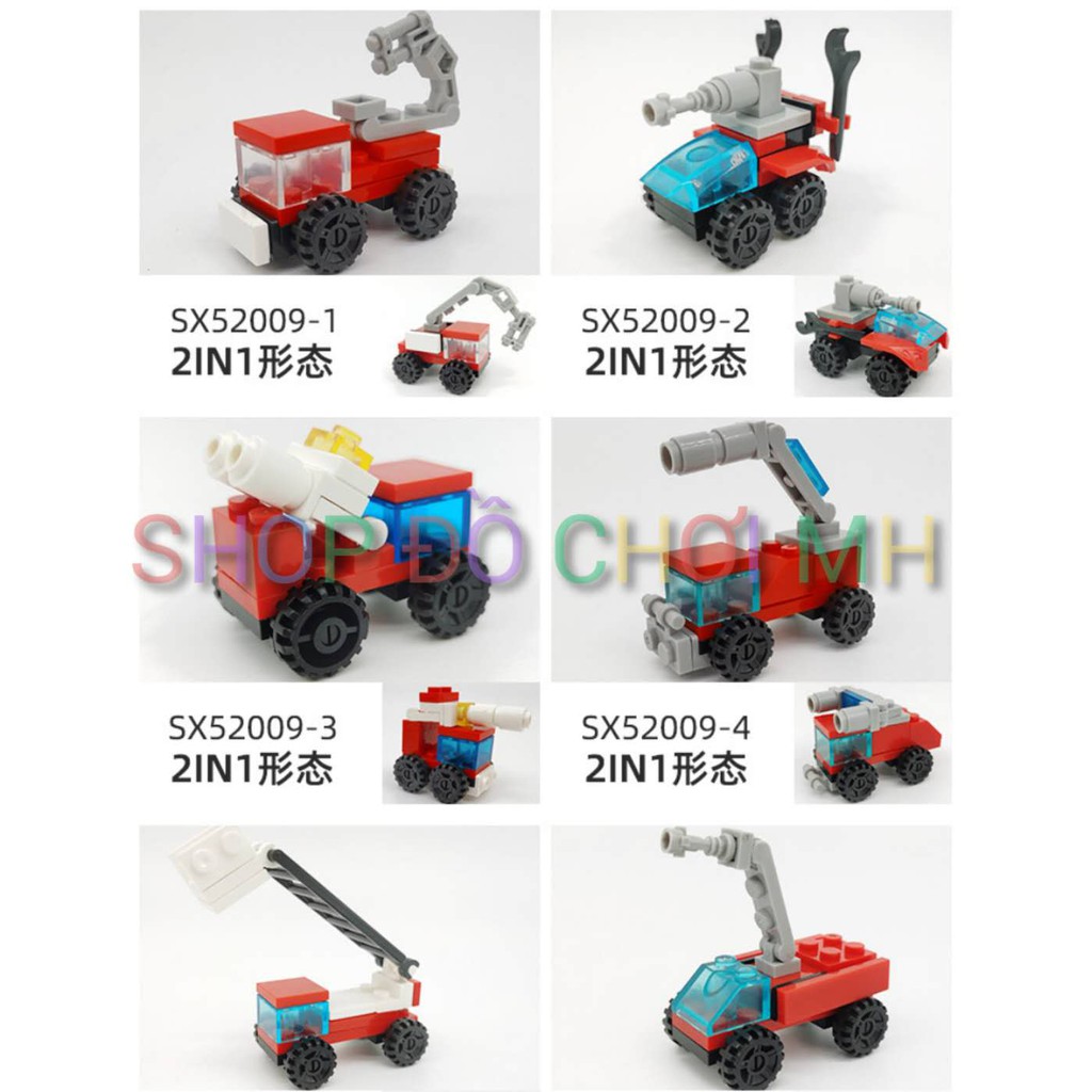 Đồ chơi Lego xếp hình lắp ráp SX52009-hệ thống xe cứu hỏa