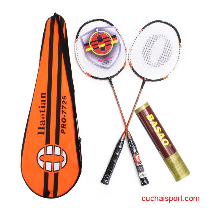 [ĐẠI HẠ GIÁ] Bộ vợt cầu lông haotian 7725 tặng ngay 10 quả cầu lông Ba sao tập luyện