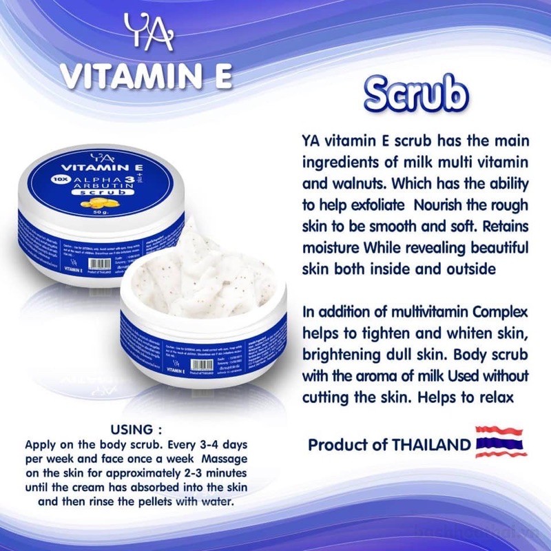 XOÁ RẠNG DA - TẨY TẾ BÀO CHẾT VITAMIN E (Face và Body) 🇹🇭