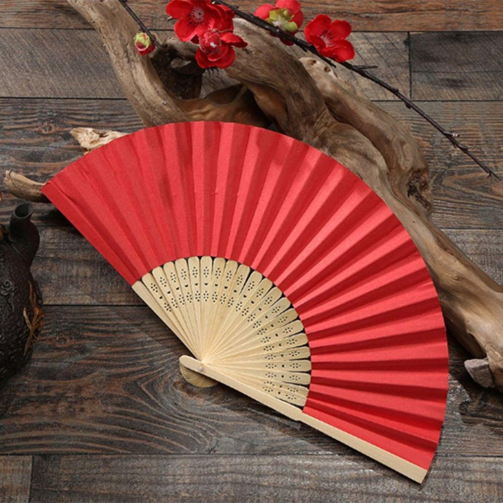 Quạt Gấp Cầm Tay AUGUSTINE 18 Màu Sắc Trơn Phong Cách Trung Hoa Dùng Làm Đạo Cụ Chụp Ảnh Cưới