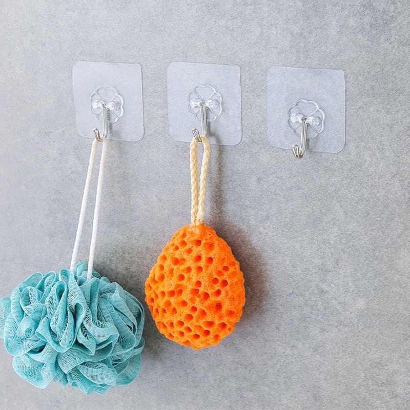 Combo 10 Móc Dán Tường Treo Đồ Trong Suốt - Móc Dính Cường Lực Thần Thánh Siêu Dính Đa Năng Chumdecor B7