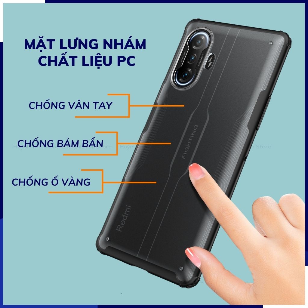 Ốp lưng redmi k40 gaming chống sốc bảo vệ camera chống vân tay nhám viền màu ver 2 phụ kiện huỳnh tân store