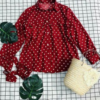 ÁO SƠ MI OVERSIZE KÈM KHĂN QUÀNG CỔ