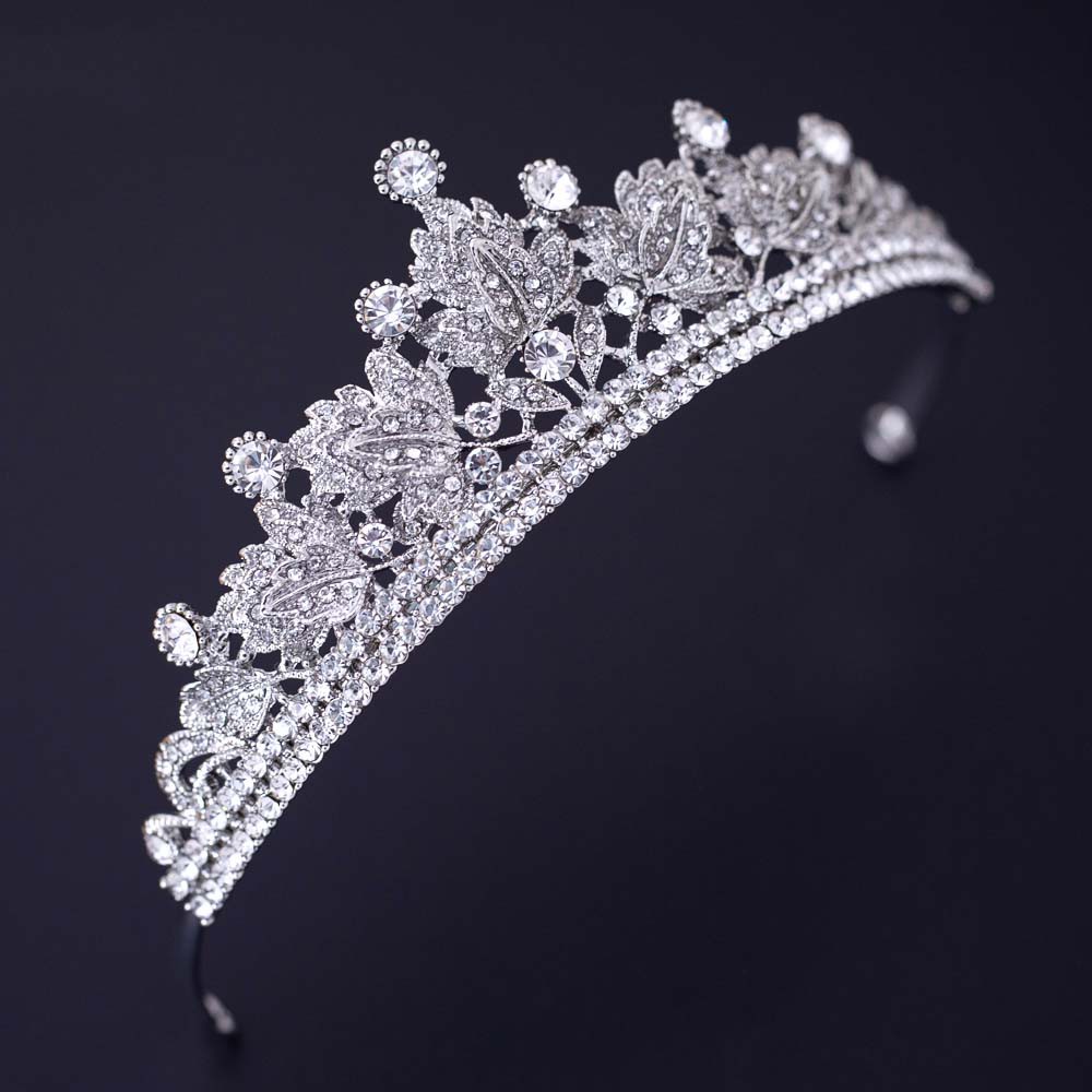 Cài tóc hình vương miện đính đá giả thời trang cho cô dâu