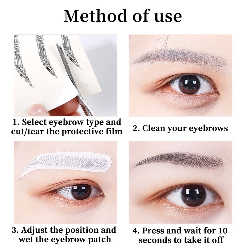 Hình dán lông mày 6D làm đẹp cho nữ độc đáo dễ sử dụng