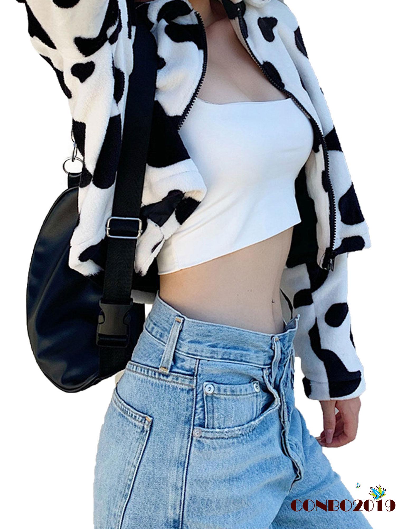 Áo Khoác Cardigan Dài Tay In Họa Tiết Da Bò Sữa Thời Trang Thu Đông Dành Cho Nữ | BigBuy360 - bigbuy360.vn