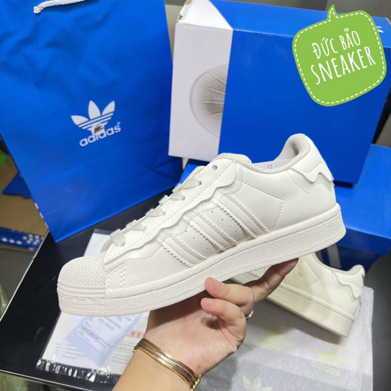 Giày adidas sò kem siêu cấp . Giay sneaker buộc dây nam nữ full hộp