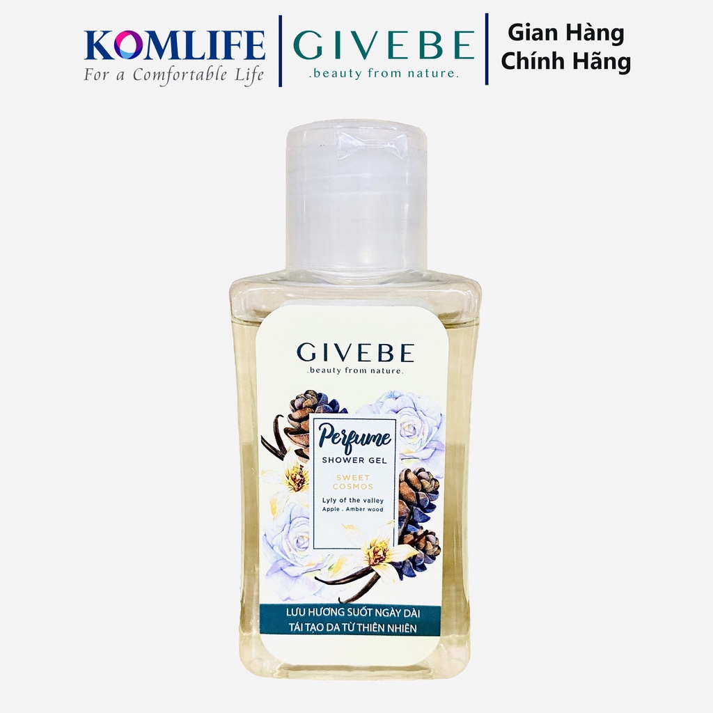 Combo 3 lọ sữa tắm Givebe 80ml màu Đỏ, Vàng, Nâu, hương nước hoa Ý tái tạo làn da, mềm mại, sạch mụn