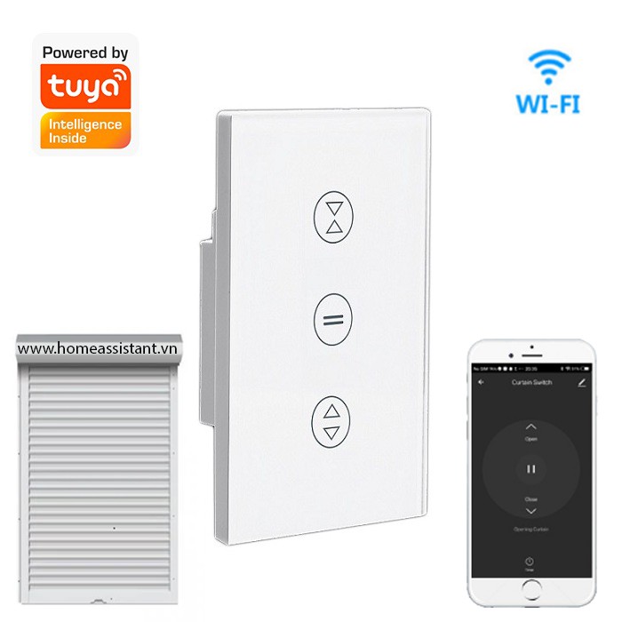 Công Tắc Cửa Cuốn Rèm Cửa Thông Minh Wifi Tuya CC01