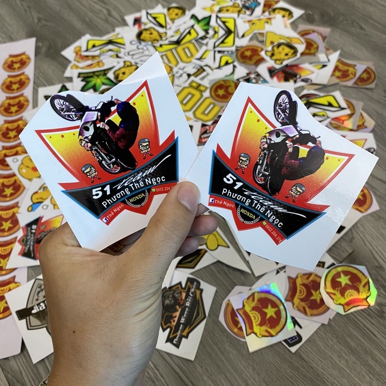 Tem Sticker PTN 3 Lớp cao cấp chống bong phai màu !