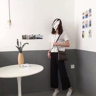Áo sơmi cổ vest kẻ