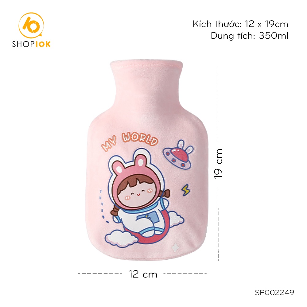 Túi chườm nóng lạnh SHOP10K giảm đau bụng kinh, túi chườm giữ ấm hạ sốt 350ml SP002249