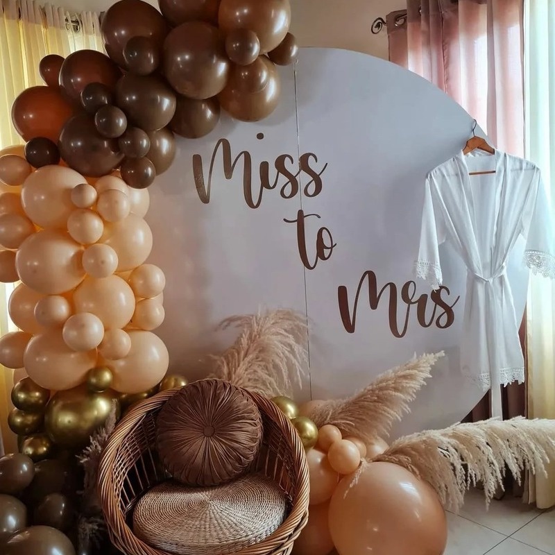 Set 50 Bong Bóng Cao Su Màu Nâu Vàng Phong Cách Retro Trang Trí Sự Kiện