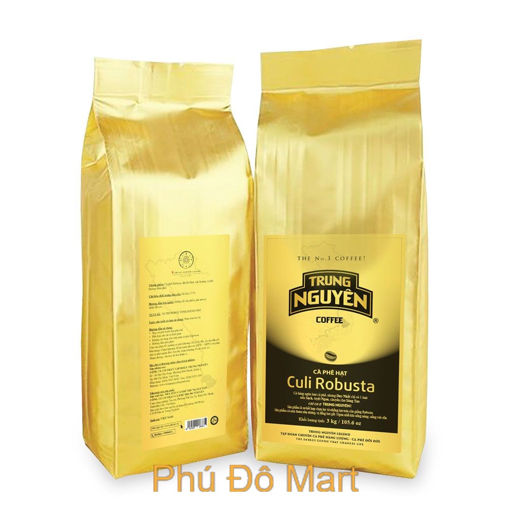 Cà Phê Hạt Số 1 Culi Robusta - Trung Nguyên Loại bịch 1kg