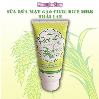 🌾Thailan🌾 Sữa Rửa Mặt Gạo Civic Rice Milk Cleansing Cream Thái Lan 180ml