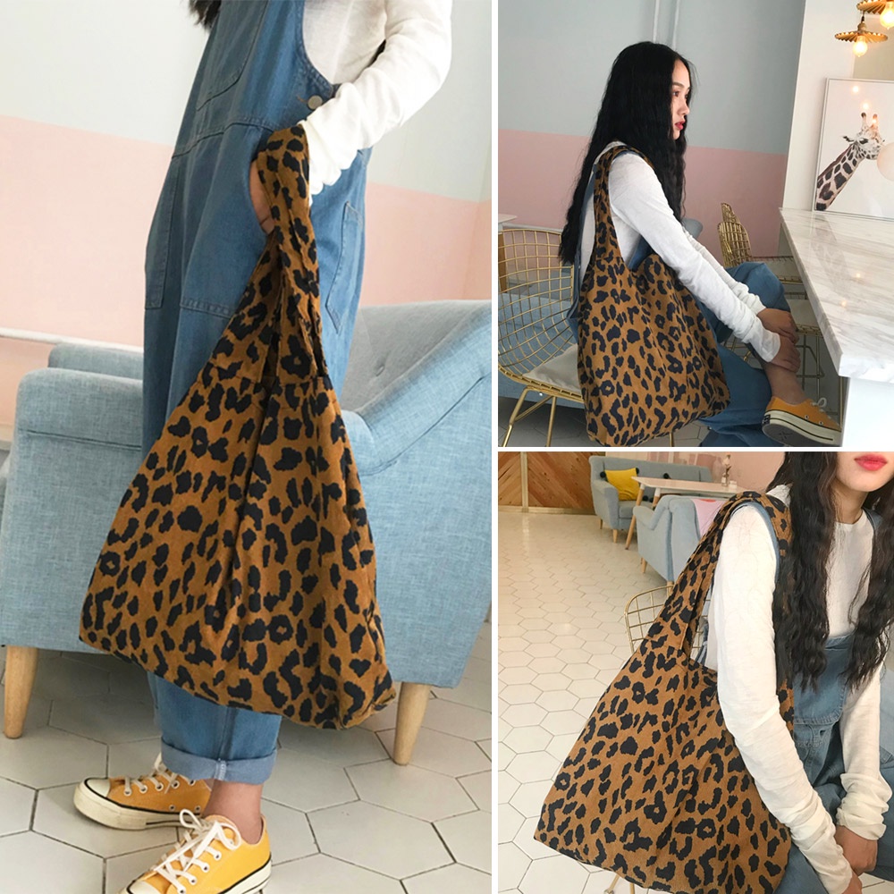 Túi xách đeo vai cỡ lớn họa tiết da báo thời trang cho nữ MIHAN1