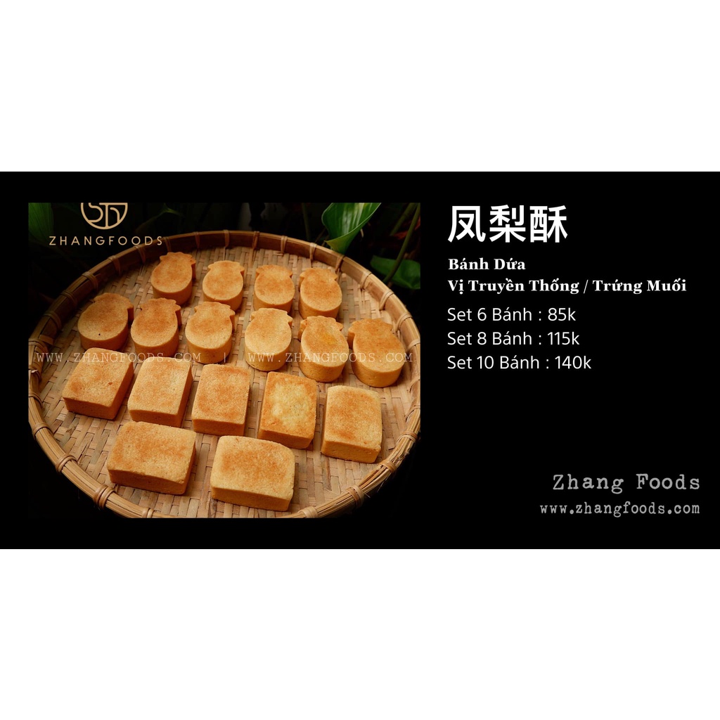 Bánh Dứa Truyền Thống Hộp 10 bánh- Zhangfoods- Healthy & Organic-  Ăn Vặt- Eat Clean- Ăn Kiêng