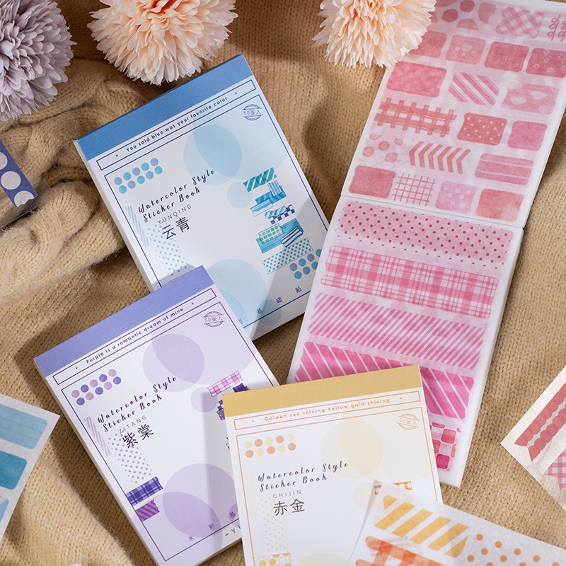 Bộ 50 Tờ sticker 4 Kiểu Nhật Bản Đơn Giản DIY