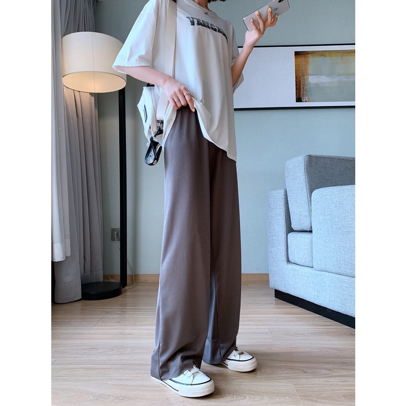 Quần nữ ZHELIHANGFEI dáng dài ống rộng cạp cao thời trang mùa hè