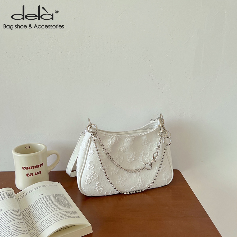 Dela Túi Xách messenger Đeo Một Bên Vai Phối Xích Thời Trang Mới 2022 Cho Nữ