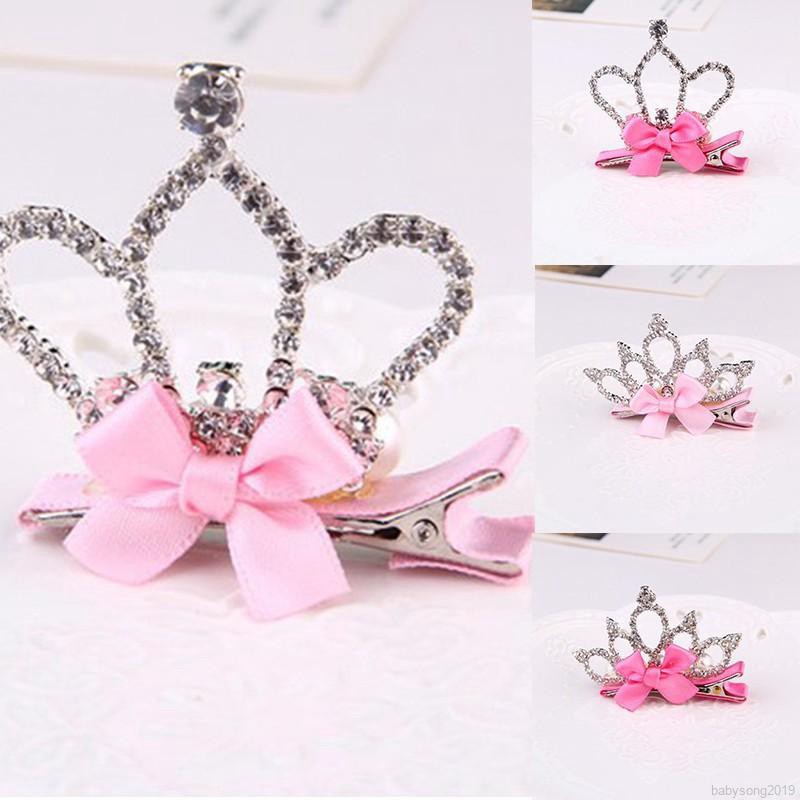 Kẹp tóc hình vương miện đính đá dành cho bé gái
