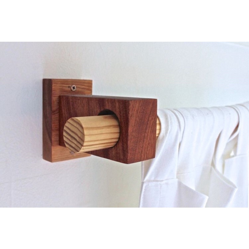 Bát đỡ thanh treo rèm , 1 cặp bát gỗ gắng thanh treo quần áo