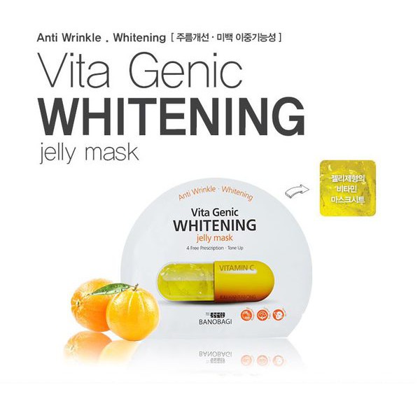 Mặt nạ dưỡng ẩm trắng da Banobagi vita Genic Jelly mask whitening hộp 10 miếng