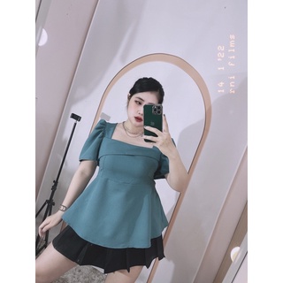 [MÚP BIGSIZE 60-100KG] Áo kiểu cổ vuông chất xốp